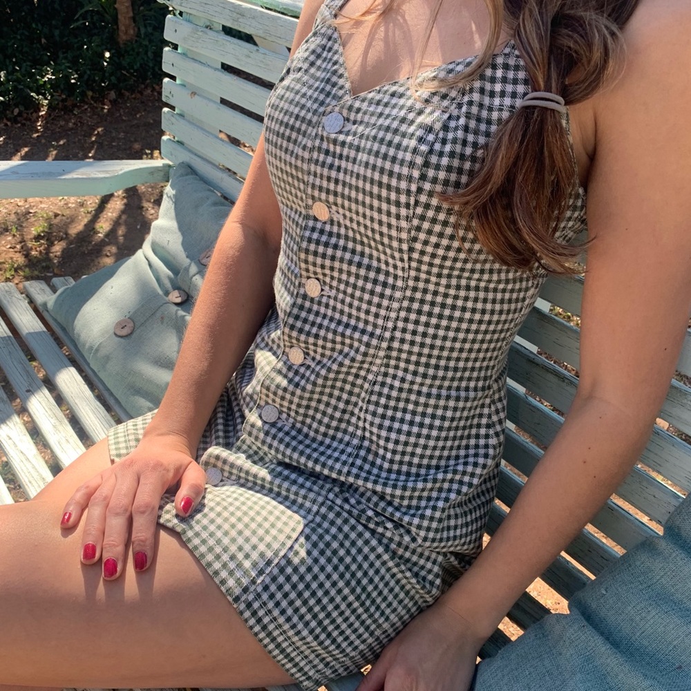 Vintage Bongo Wetseal Checkered Green Dress